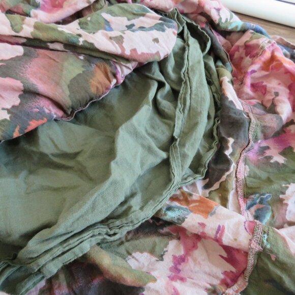 WORLD MARKET Tiered Maxi Dress in Purple Green Floral Boho Summer - Size L/XL - Picture 14 of 15